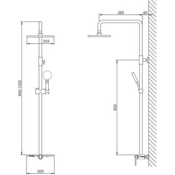 Душевая стойка Bronze de Luxe Icon 80112CB, черный матовый - фото 7