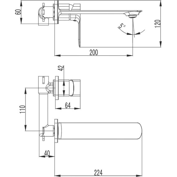 Смеситель для раковины настенный Azario Asher AZ-VNN148311C - фото 2