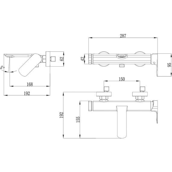 Смеситель для ванны Azario Asher AZ-VNN238311C - фото, картинка 6 Смеситель для ванны Azario Asher AZ-VNN238311C - фото 6