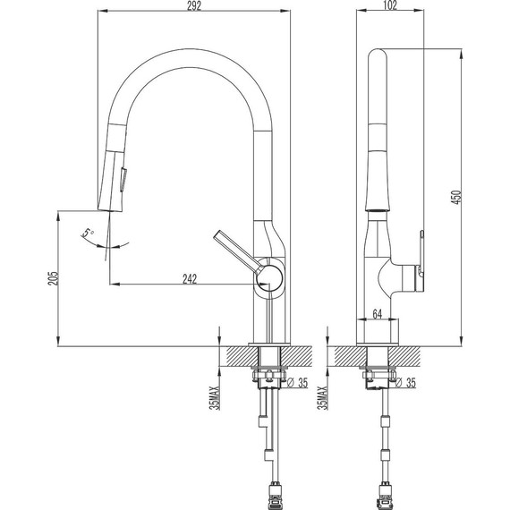 Смеситель для кухни Azario Vincente AZ-VPV569064PA, черный, Цвет производителя: чёрный - фото 2