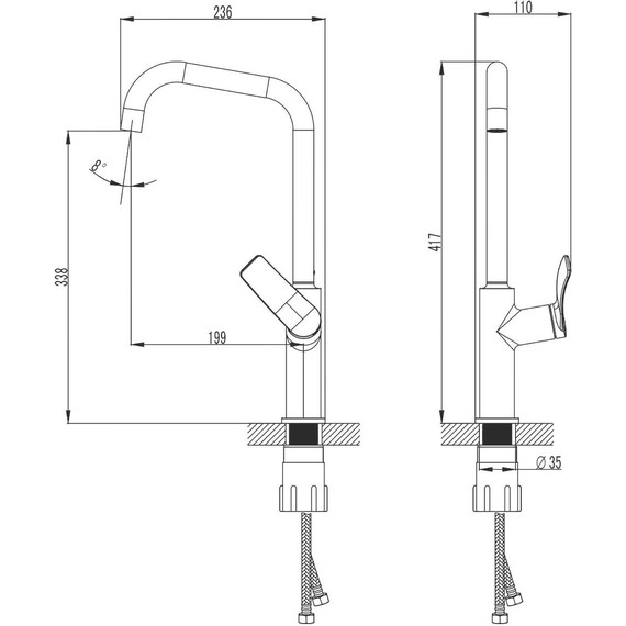 Смеситель для кухни Azario Ability AZ-VQR568073C, Цвет производителя: хром - фото 2