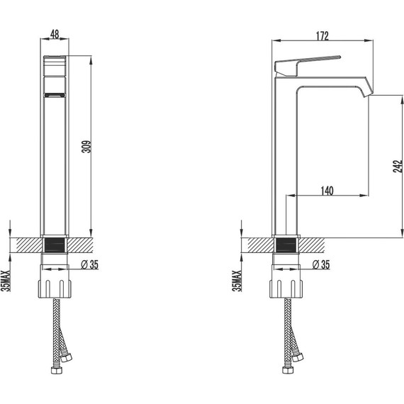 Смеситель для раковины высокий Azario Exquisite AZ-VSM168R40C - фото 2