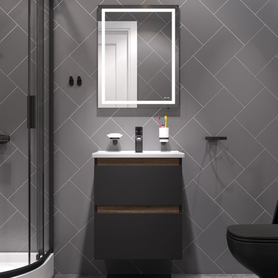 Комплект мебели Am.Pm X-Joy 55 см BK85GO, черный - фото 