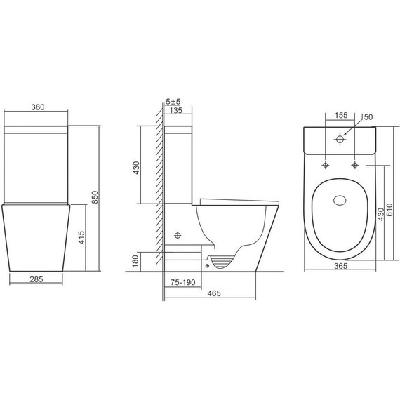 Унитаз-компакт безободковый Тритон Corso CO-3906 с тонкой крышкой микролифт - фото 11