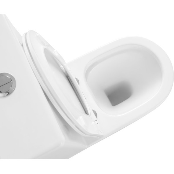 Унитаз-компакт безободковый Тритон Corso CO-3906 с тонкой крышкой микролифт - фото 7