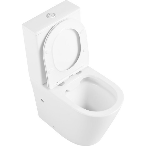 Унитаз-компакт безободковый Тритон Corso CO-3906 с тонкой крышкой микролифт - фото 9