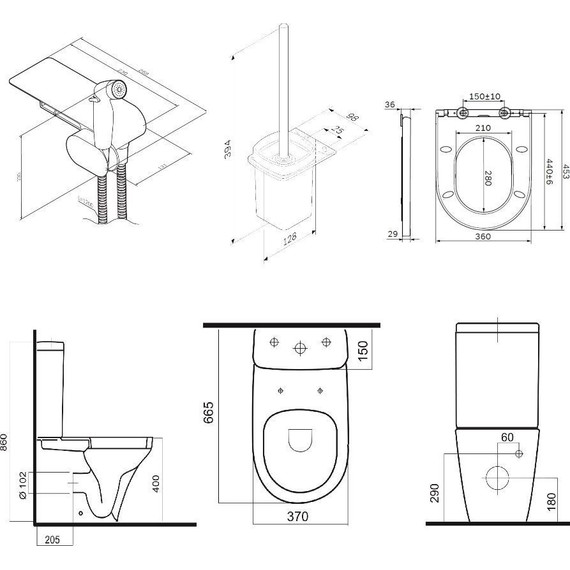 Набор унитаз-компакт с гигиеническим душем Am.Pm Inspire V2.0 CK50C1704W - фото 10
