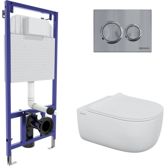 Инсталляция Berges Wasserhaus Novum с подвесным унитазом Ego XL Rimless 043302 - фото 