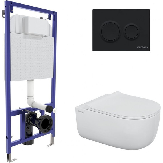 Инсталляция Berges Wasserhaus Novum с подвесным унитазом Ego XL Rimless 043303 - фото 