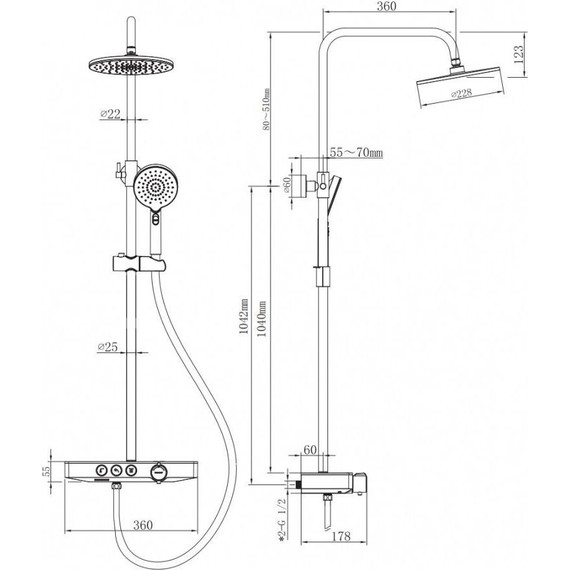 Душевая стойка с термостатом Berges Wasserhaus Morans 075001 - фото 8