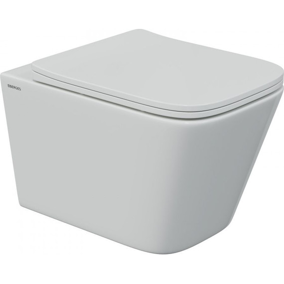 Унитаз подвесной Berges Wasserhaus Floe S Rimless 082134 с крышкой микролифт - фото 