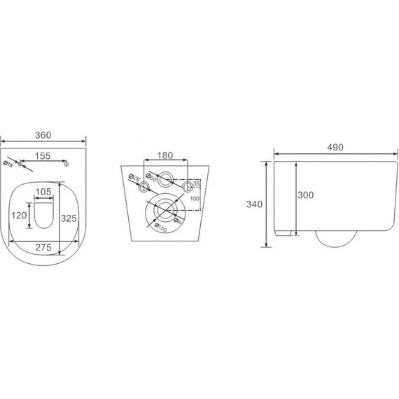 Унитаз подвесной Berges Wasserhaus Ventas Black Rimless 082136 с крышкой микролифт, черный, Цвет производителя: чёрный - фото 8