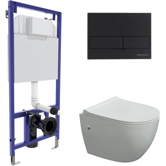 Инсталляция Berges Wasserhaus Novum с подвесным унитазом Okus 043280 - фото 