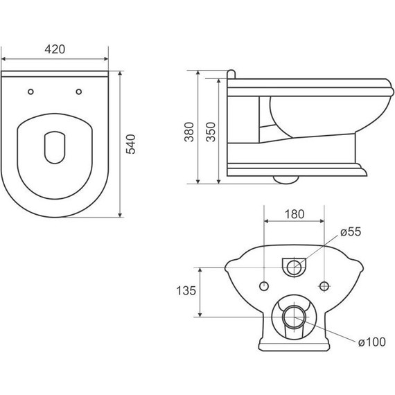 Унитаз подвесной Cezares King Palace CZR-163-TH - фото, картинка 14 Унитаз подвесной Cezares King Palace CZR-163-TH - фото 14
