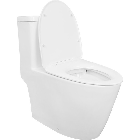 Унитаз-моноблок безободковый Creo Ceramique One ON0101 с крышкой микролифт - фото, картинка 9 Унитаз-моноблок безободковый Creo Ceramique One ON0101 с крышкой микролифт - фото 9