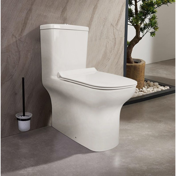 Унитаз-моноблок безободковый Creo Ceramique One ON0102 с крышкой микролифт - фото, картинка 10 Унитаз-моноблок безободковый Creo Ceramique One ON0102 с крышкой микролифт - фото 10