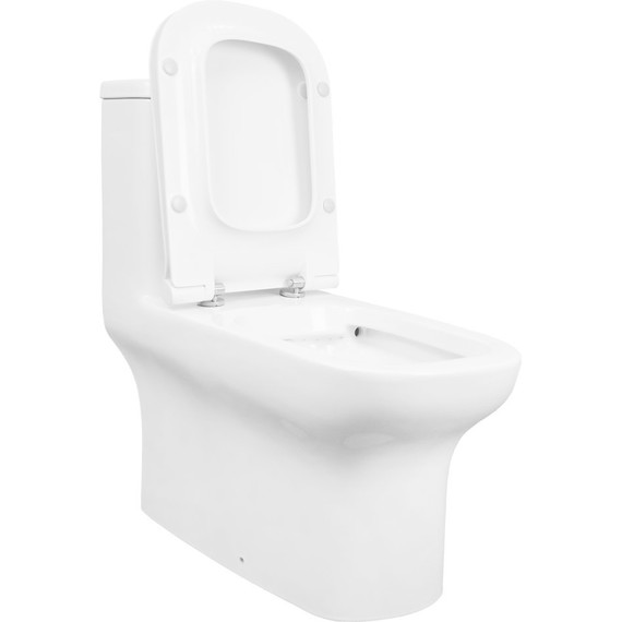 Унитаз-моноблок безободковый Creo Ceramique One ON0102 с крышкой микролифт - фото, картинка 7 Унитаз-моноблок безободковый Creo Ceramique One ON0102 с крышкой микролифт - фото 7