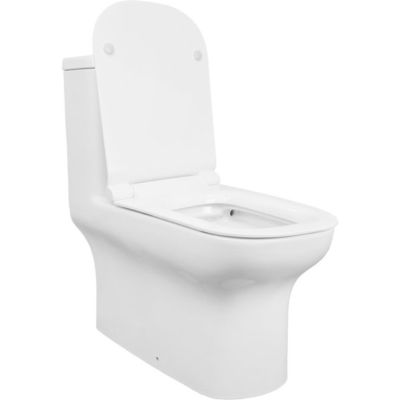 Унитаз-моноблок безободковый Creo Ceramique One ON0102 с крышкой микролифт - фото, картинка 2 Унитаз-моноблок безободковый Creo Ceramique One ON0102 с крышкой микролифт - фото 2