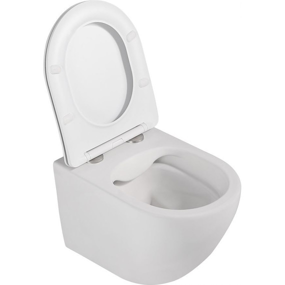 Унитаз подвесной безободковый Abber Bequem AC1100MW с крышкой микролифт, белый матовый - фото, картинка 7 Унитаз подвесной безободковый Abber Bequem AC1100MW с крышкой микролифт, белый матовый - фото 7