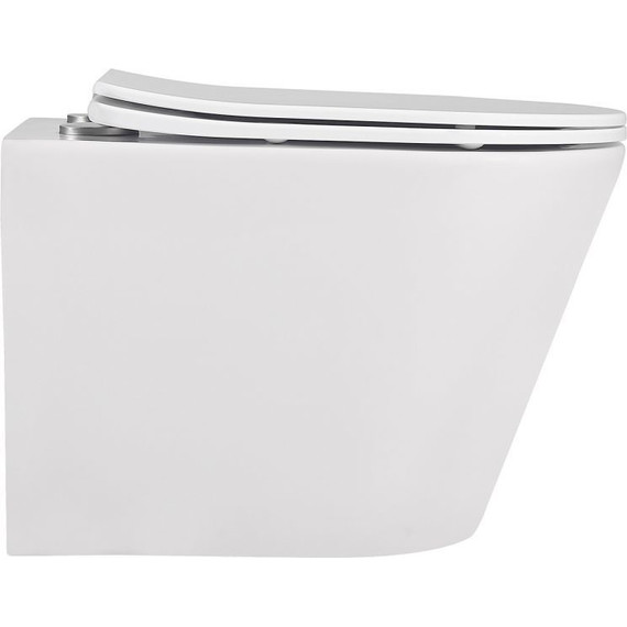 Унитаз подвесной безободковый Abber Bequem AC1102MW с крышкой микролифт, белый матовый, Цвет производителя: белый матовый - фото, картинка 2 Унитаз подвесной безободковый Abber Bequem AC1102MW с крышкой микролифт, белый матовый, Цвет производителя: белый матовый - фото 2