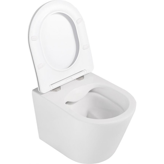 Унитаз подвесной безободковый Abber Bequem AC1102MW с крышкой микролифт, белый матовый, Цвет производителя: белый матовый - фото, картинка 4 Унитаз подвесной безободковый Abber Bequem AC1102MW с крышкой микролифт, белый матовый, Цвет производителя: белый матовый - фото 4