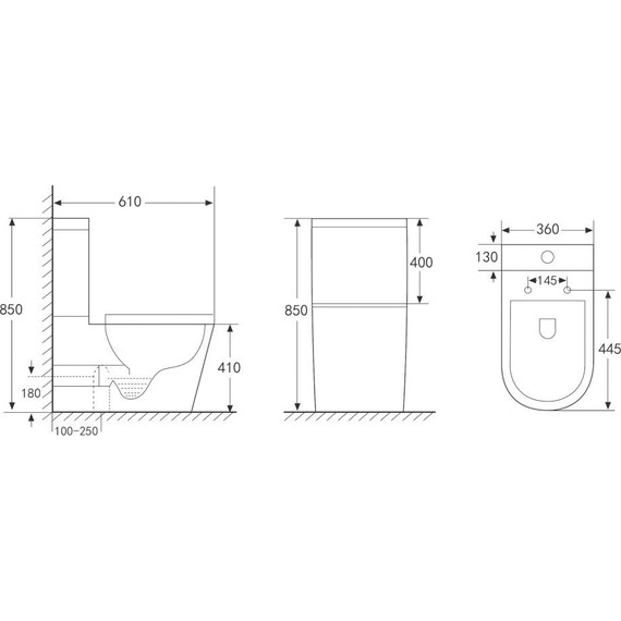 Унитаз-компакт безободковый Abber Bequem AC1112TMB с крышкой микролифт, черный матовый, Цвет производителя: чёрный - фото 13