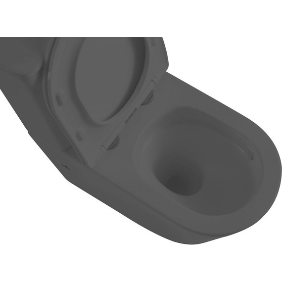 Унитаз-компакт безободковый Abber Bequem AC1112TMB с крышкой микролифт, черный матовый, Цвет производителя: чёрный - фото 9