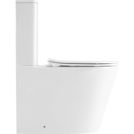 Унитаз-компакт безободковый Abber Bequem AC1112TMW с крышкой микролифт, белый матовый, Цвет производителя: белый матовый - фото 5