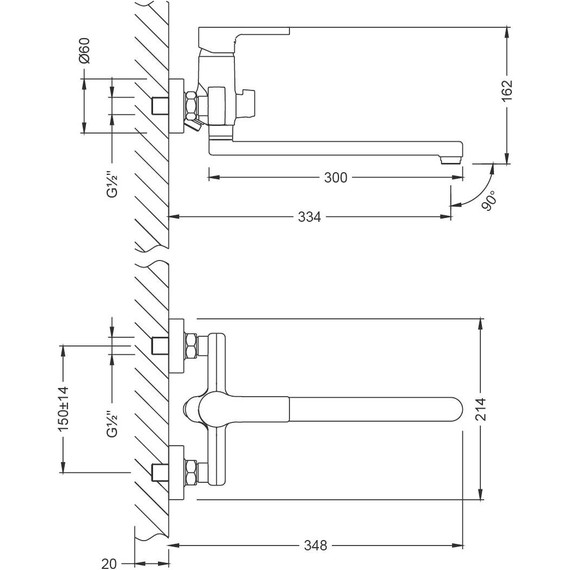 Смеситель для ванны Lemark Aura LM0651CH - фото 2