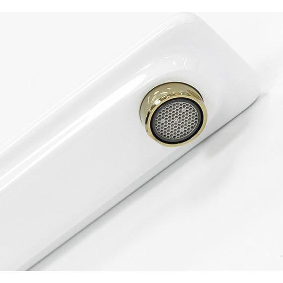 Смеситель для раковины высокий Lemark Mista LM6409WG, белый/золото - фото 3