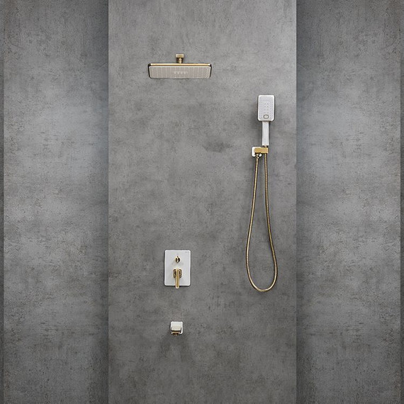 Душевая система для ванны Lemark Mista LM6422WG, белый/золото - фото 3