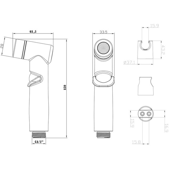Гигиенический душ Lemark LM8088BL, черный - фото 2