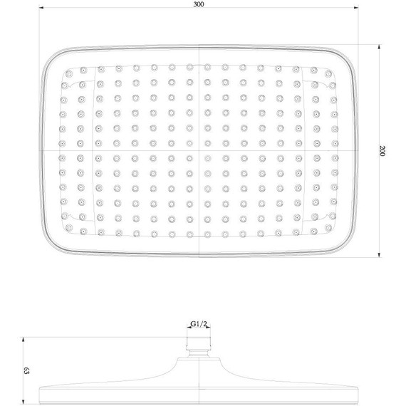 Верхний душ Lemark 300x200 мм LM8134C, хром/белый - фото 2