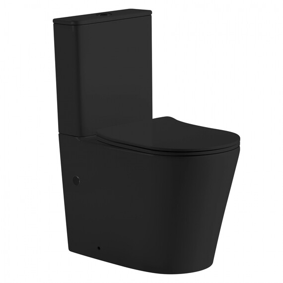 Унитаз-компакт безободковый Abber Bequem AC1112TMB с крышкой микролифт, черный матовый, Цвет производителя: чёрный - фото 