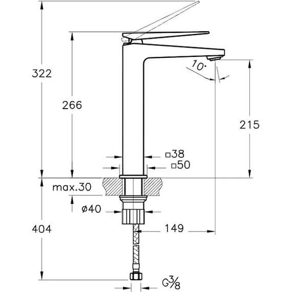 Смеситель для раковины высокий Vitra Brava A42610EXP - фото 2