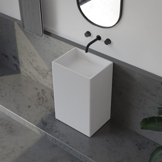 Раковина напольная Abber Stein 50 см AS2503-H, белый матовый - фото 3