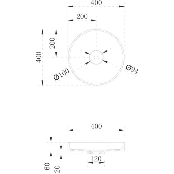 Раковина-чаша Abber Stein 40 см AS2604, белый матовый - фото 4