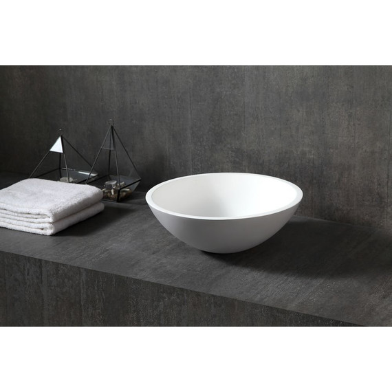 Раковина-чаша Abber Stein 40 см AS2608, белый матовый - фото 2