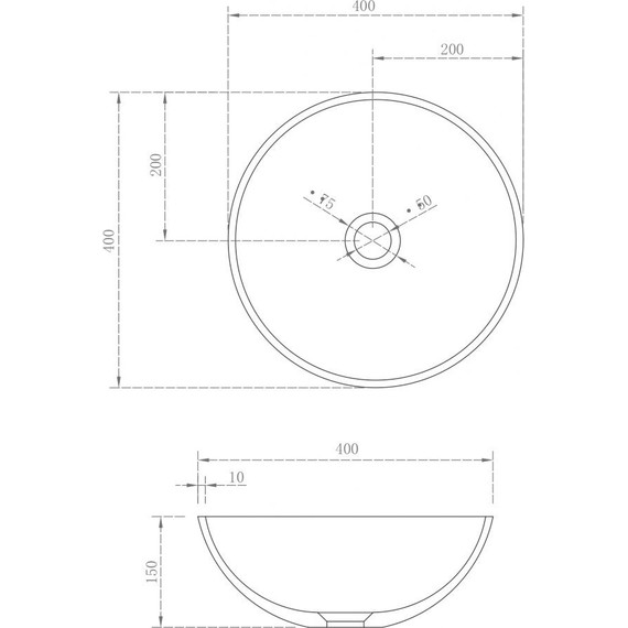 Раковина-чаша Abber Stein 40 см AS2608, белый матовый - фото 5