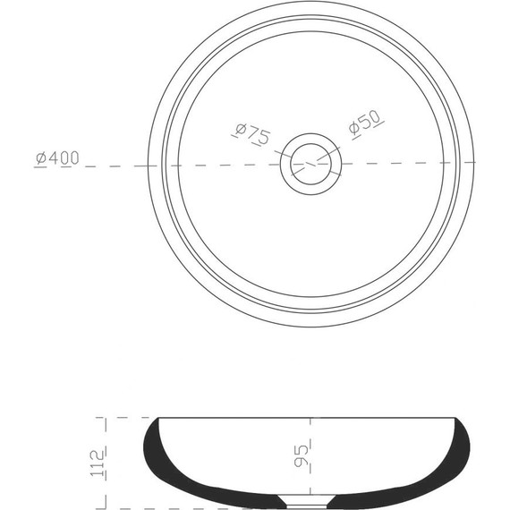 Раковина-чаша Abber Stein 40 см AS2613, белый матовый - фото 3