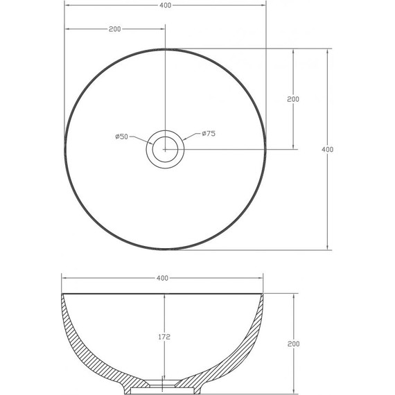 Раковина-чаша Abber Stein 40 см AS2617, белый матовый - фото 4