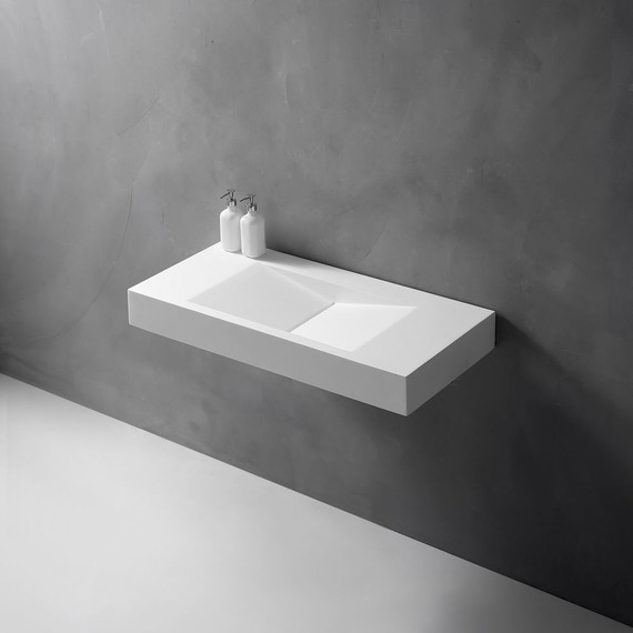 Раковина подвесная Abber Stein 100 см AS2641, белый матовый - фото 3