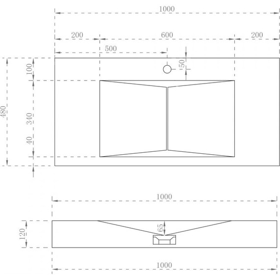 Раковина подвесная Abber Stein 100 см AS2641, белый матовый - фото 4