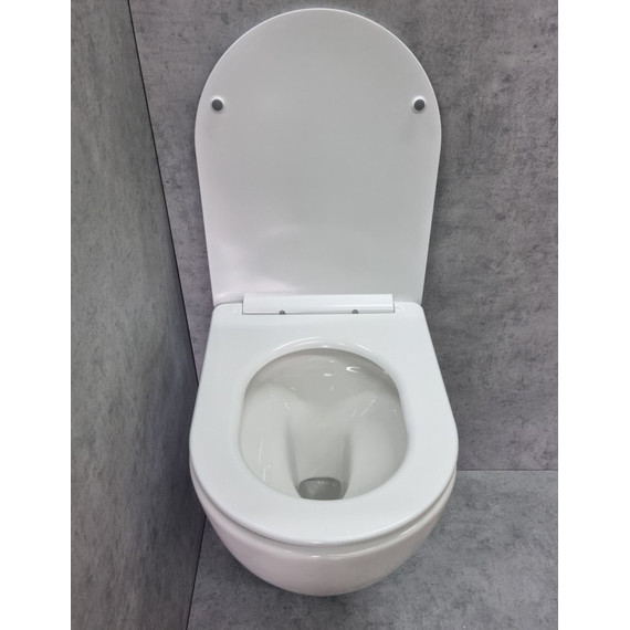 Унитаз подвесной CeramaLux Rimless TR2196 с крышкой микролифт (Система смыва торнадо) - фото, картинка 6 Унитаз подвесной CeramaLux Rimless TR2196 с крышкой микролифт (Система смыва торнадо) - фото 6