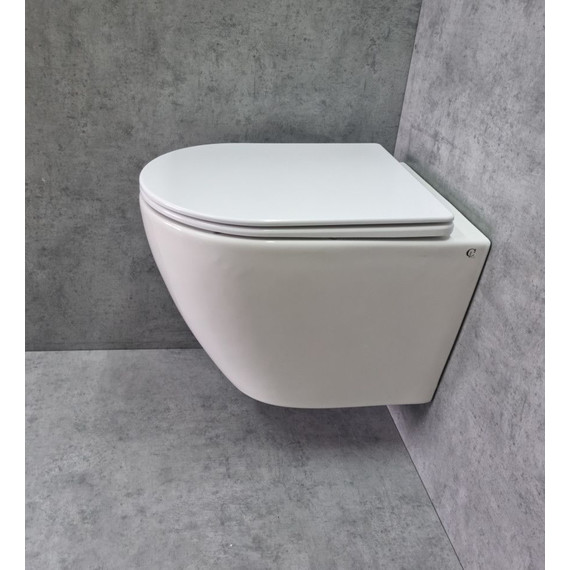 Унитаз подвесной CeramaLux Rimless TR2196 с крышкой микролифт (Система смыва торнадо) - фото, картинка 7 Унитаз подвесной CeramaLux Rimless TR2196 с крышкой микролифт (Система смыва торнадо) - фото 7