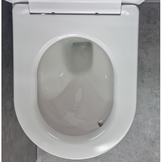 Унитаз подвесной CeramaLux Rimless TR5178 с крышкой микролифт (Система смыва торнадо), Цвет производителя: белый - фото, картинка 7 Унитаз подвесной CeramaLux Rimless TR5178 с крышкой микролифт (Система смыва торнадо), Цвет производителя: белый - фото 7