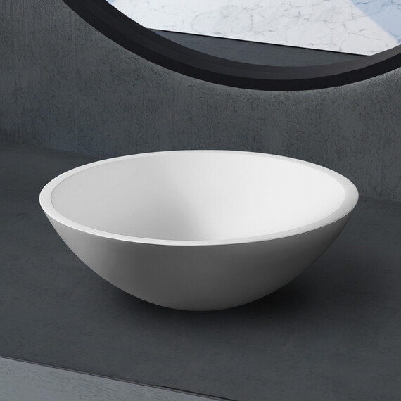 Раковина-чаша Abber Stein 40 см AS2608, белый матовый - фото 