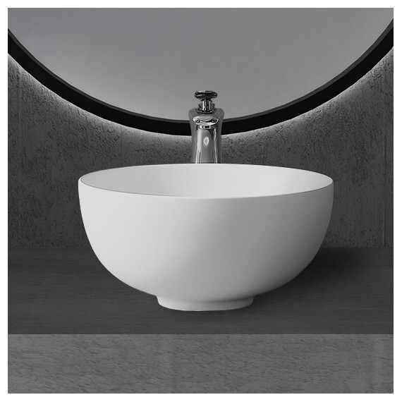 Раковина-чаша Abber Stein 40 см AS2617, белый матовый - фото 