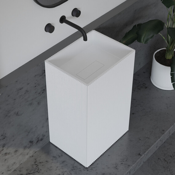 Раковина напольная Abber Stein 50 см AS2503-H, белый матовый - фото 