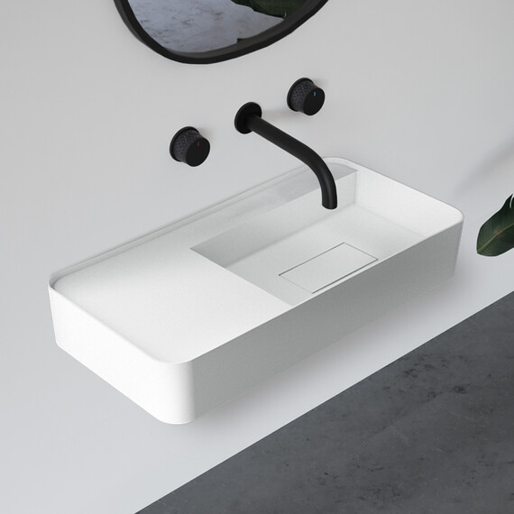 Раковина подвесная Abber Stein 80 см AS2627-0.8, белый матовый - фото 